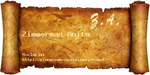 Zimmerman Anita névjegykártya